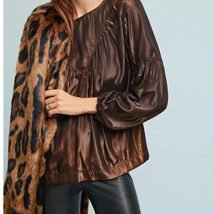 Anthropologie merry metallic top never worn